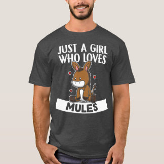Camiseta Só Uma Menina Que Ama Mules Cute Donkey Mule