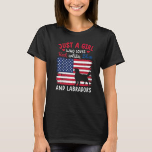 Camiseta Só Uma Menina Que Ama O Azul Branco Vermelho, Ret