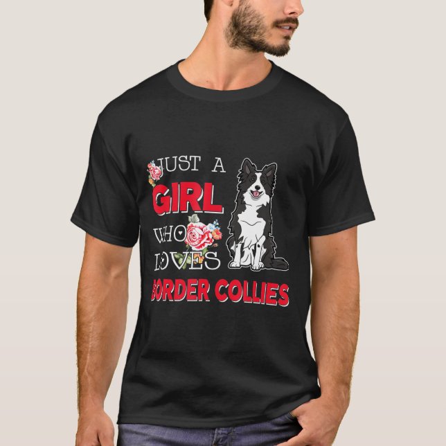 Camiseta Só Uma Menina Que Ama O Cachorro Da Fronteira (Frente)