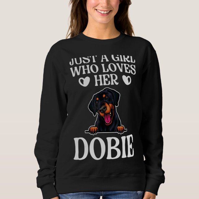 Camiseta Só Uma Menina Que Ama O Dobie Doberman Pinscher (Frente)