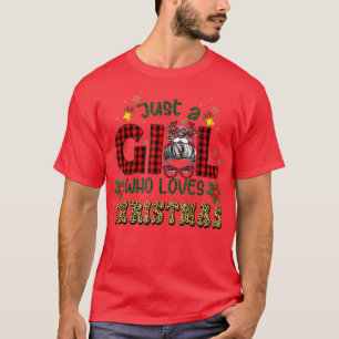 Camiseta Só Uma Menina Que Ama O Leopardo De Natal, Maluco