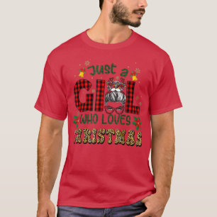 Camiseta Só Uma Menina Que Ama O Leopardo De Natal, Maluco