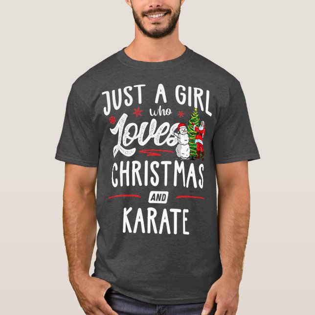 Camiseta Só Uma Menina Que Ama O Natal E O Presente De Kara (Frente)