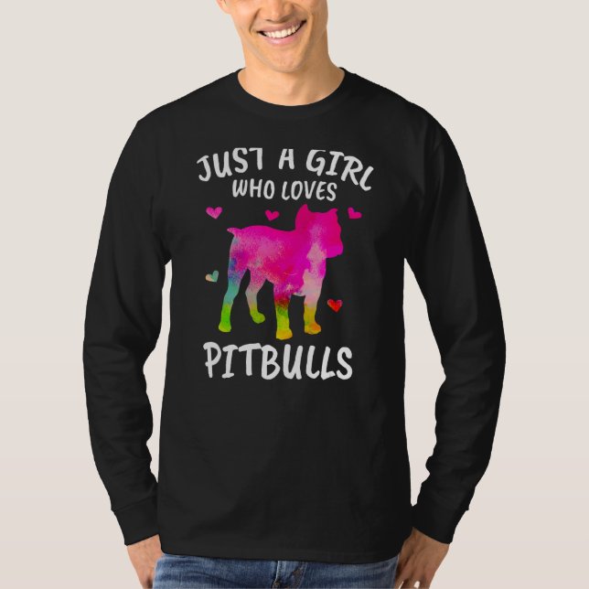 Camiseta Só Uma Menina Que Ama O Pitbull Terrier Proprietár (Frente)