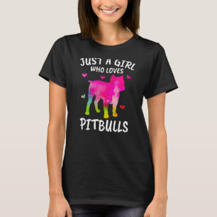 Camiseta Só Uma Menina Que Ama O Pitbull Terrier Proprietár