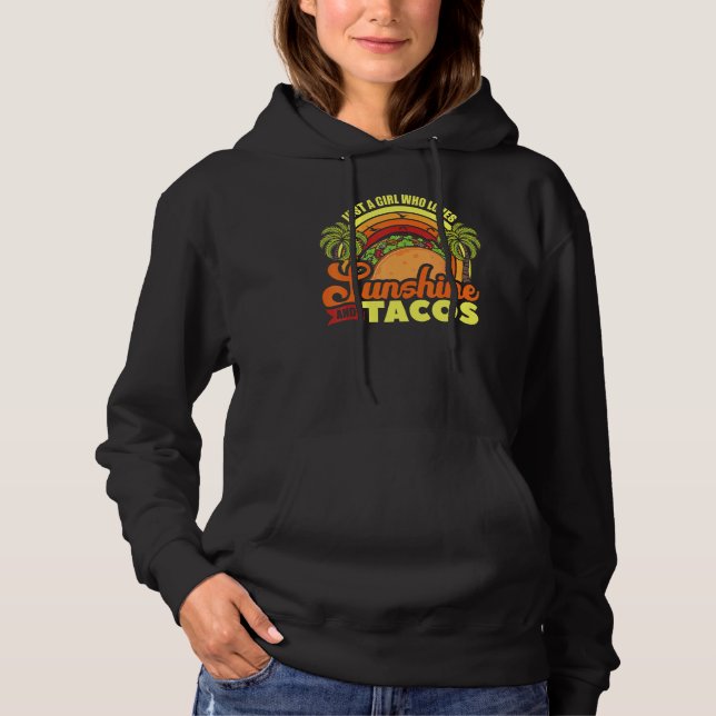 Camiseta Só Uma Menina Que Ama O Sol E Tacos, Comida Rápida (Frente)