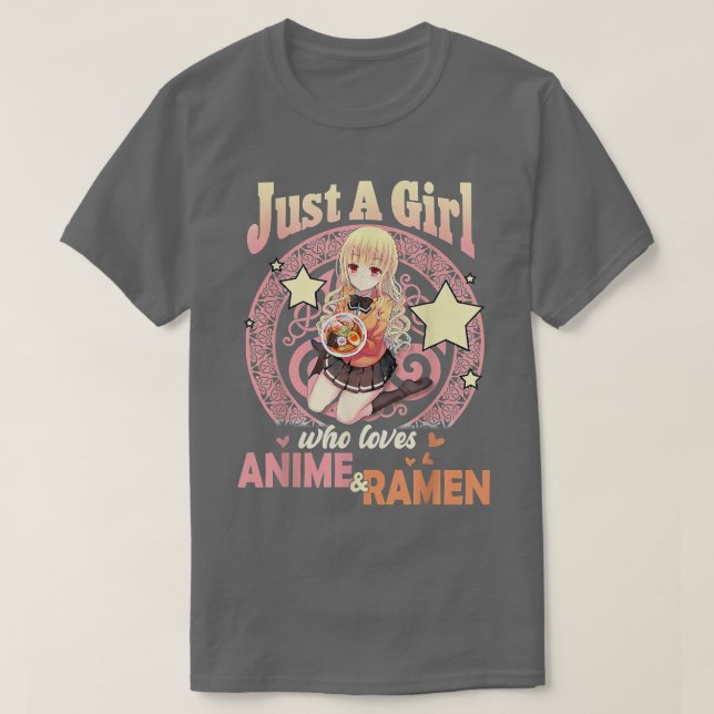 Camiseta Só Uma Menina Que Ama Os Japoneses De Anime E Rame (Frente do Design)