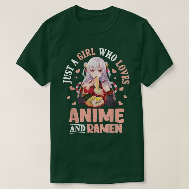 Camiseta Só Uma Menina Que Ama Os Japoneses De Anime E Rame (Frente do Design)