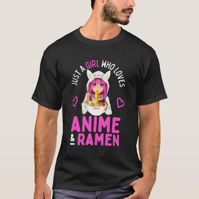 Camiseta Só Uma Menina Que Ama Os Japoneses De Anime E Rame (Frente)