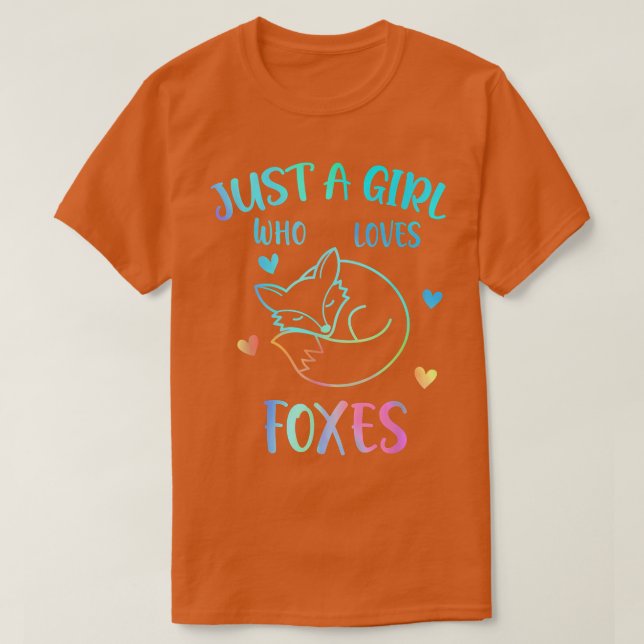 Camiseta Só Uma Menina Que Ama Os Raposos Do Arco-Íris Para (Frente do Design)