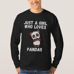 Camiseta Só Uma Menina Que Ama Pandas Panda Para Meninas