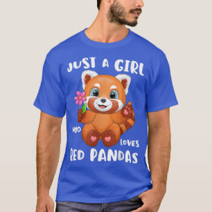 Camiseta Só Uma Menina Que Ama Pandas Vermelhas Cutes Crian