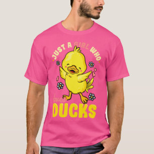 Camiseta Só Uma Menina Que Ama Patos Bonitos Ao Longo