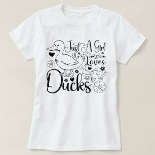 Camiseta Só Uma Menina Que Ama Patos Bonitos E Legal