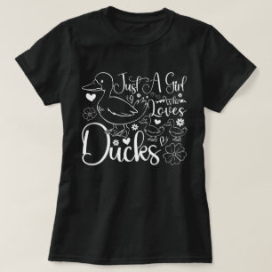 Camiseta Só Uma Menina Que Ama Patos Bonitos Proprietário D