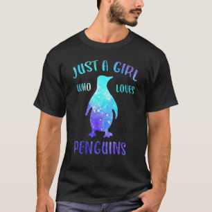 Camiseta Só Uma Menina Que Ama Pinguins, Bonita,