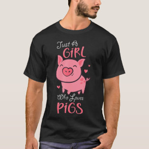 Camiseta Só Uma Menina Que Ama Porco Bonito