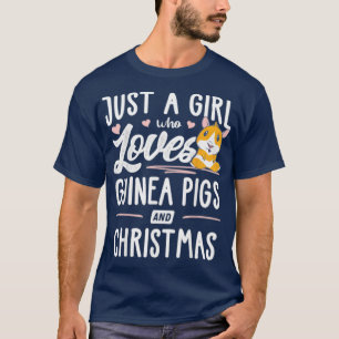 Camiseta Só Uma Menina Que Ama Porcos De Guiné E Natal -