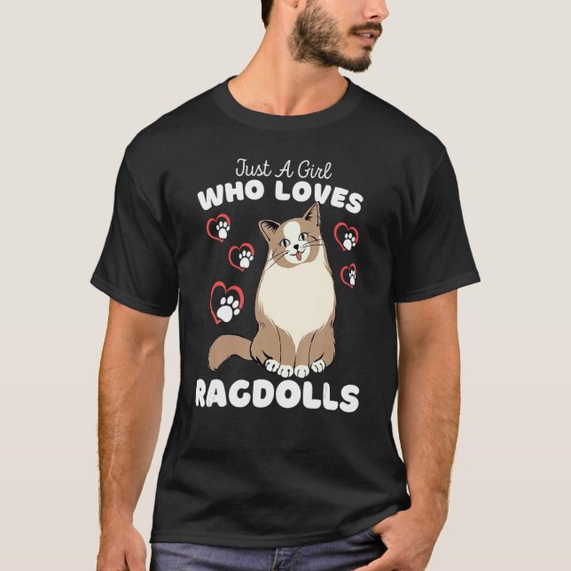 Camiseta Só Uma Menina Que Ama Ragdolls Gatinhos Bons (Frente)