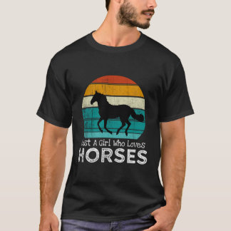 Camiseta Só Uma Menina Que Ama Rajadas De Cavalo