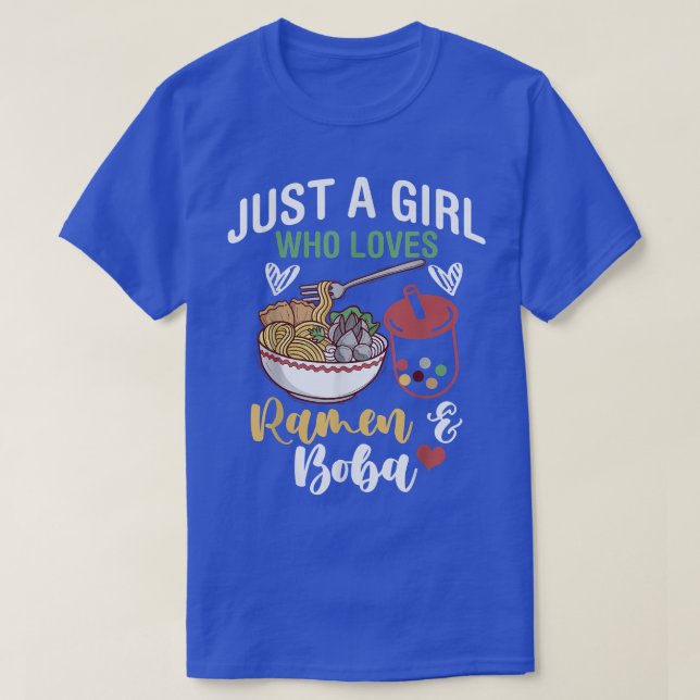 Camiseta Só Uma Menina Que Ama Ramen E Boba Bubble, Dra. (Frente do Design)