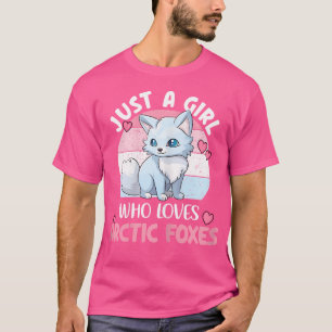 Camiseta Só Uma Menina Que Ama Raposa Árctica Criança Ártic