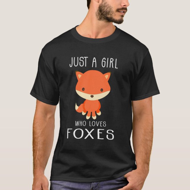 Camiseta Só Uma Menina Que Ama Raposas Raposas Meninas Cute (Frente)