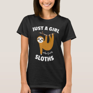 Camiseta Só Uma Menina Que Ama Sloths Gift Para Garota Slot