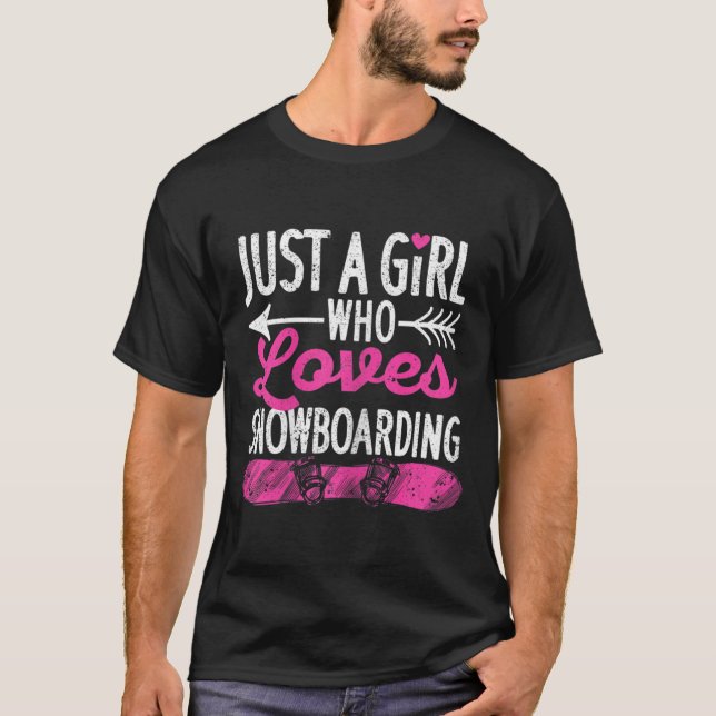 Camiseta Só Uma Menina Que Ama Snowboard Engraçada (Frente)
