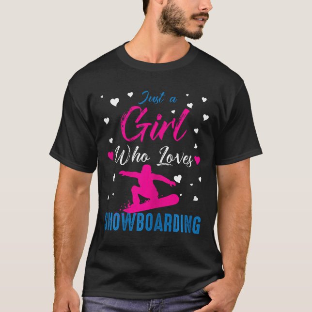 Camiseta Só Uma Menina Que Ama Snowboard Engraçada (Frente)