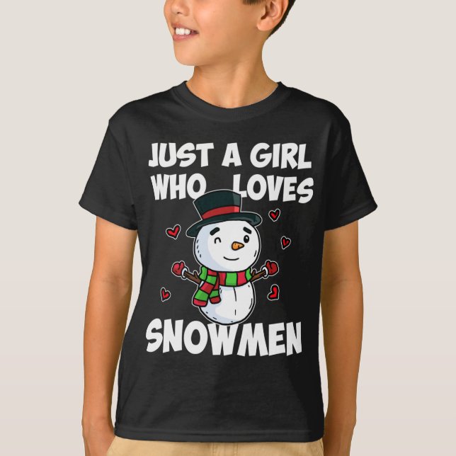 Camiseta Só Uma Menina Que Ama Snowman Cute Frozen Snowman (Frente)