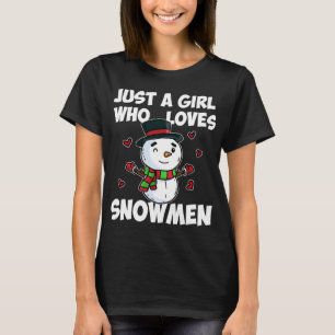 Camiseta Só Uma Menina Que Ama Snowman Cute Frozen Snowman