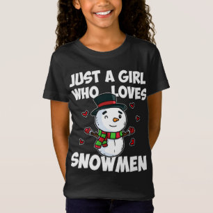 Camiseta Só Uma Menina Que Ama Snowman Cute Frozen Snowman