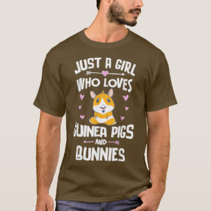 Camiseta Só Uma Menina Que Ama Suínos E Bunnies Da Guiné
