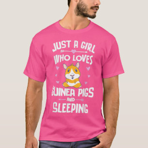 Camiseta Só Uma Menina Que Ama Suínos E Dormindo