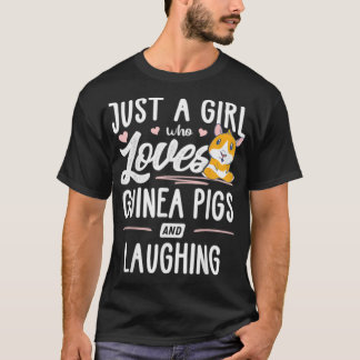 Camiseta Só Uma Menina Que Ama Suínos E Rindo.