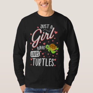 Camiseta Só Uma Menina Que Ama Tartarugas Engraçadas