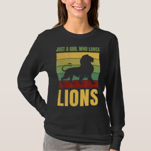 Camiseta Só Uma Menina Que Ama Um Fofo De Leões