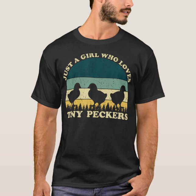 Camiseta Só Uma Menina Que Ama Um Pequeno Peckers Engraçado (Frente)