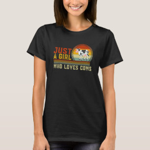 Camiseta Só Uma Menina Que Ama Vacas Desenho De Vaca Fofa A