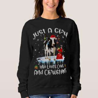 Camiseta Só Uma Menina Que Ama Vacas E O Natal Feio