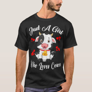 Camiseta Só Uma Menina Que Ama Vacas Farmer