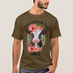 Camiseta Só Uma Menina Que Ama Vacas Fazendedora