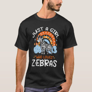 Camiseta Só Uma Menina Que Ama Zebras Flores De Zebra Cuta
