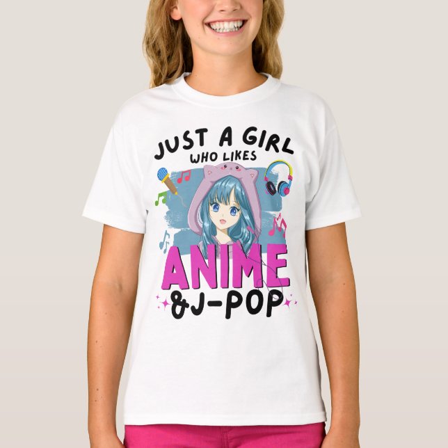 Camiseta Só Uma Menina Que Gosta De Animes E Joaquinhas Pop (Frente)