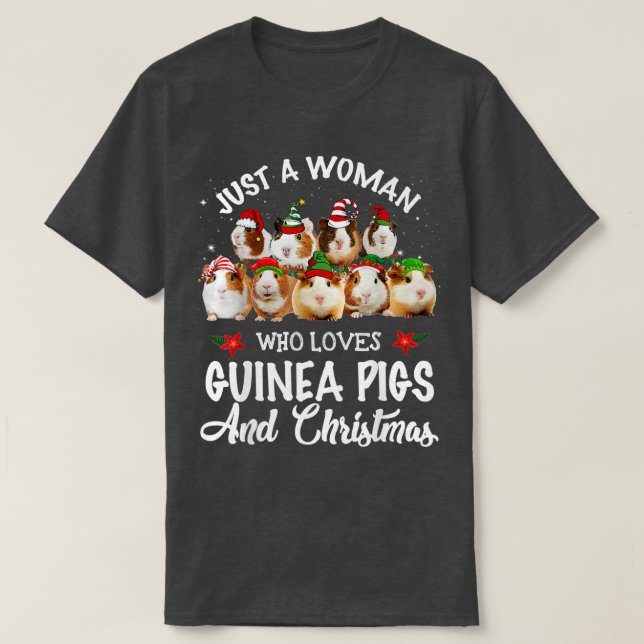 Camiseta Só Uma Mulher Que Ama Suínos E Natal (Frente do Design)
