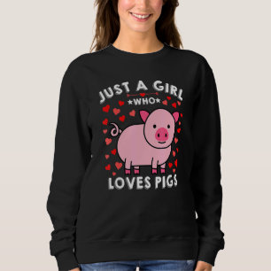 Camiseta Só Uma Rapariga Que Ama Porcos Mulheres Miúdos Cor