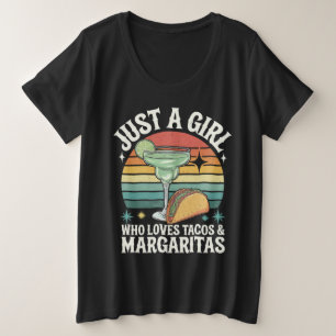 Camiseta Só Uma Rapariga Que Ama Tacos E Margarita Mexicano