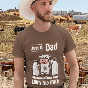 Camiseta Só uma vaca engraçada Pai com Piadas de leite