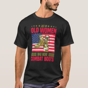Camiseta Só Uma Velhinha Que Vestiu Boots Combates Feitos